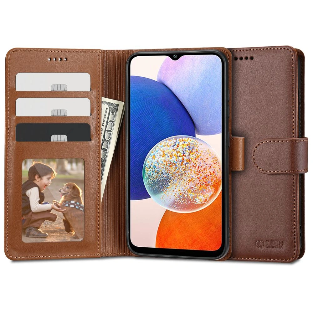 Etui Tech-Protect Wallet Samsung Galaxy A14 5G Brown
