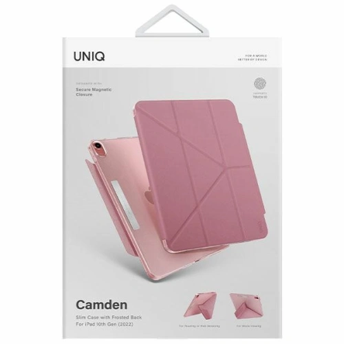 Kup Etui UNIQ Camden Apple iPad 10.9 2022 (10. generációs) rózsaszín/rouge pink Antimikrobiális - UNIQ857 - {ean13} - Sklep Home Screen