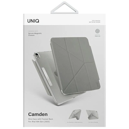 Kup Etui UNIQ Camden Apple iPad 10.9 2022 (a 10-a generație) gri/grey fossil Antimicrobial - UNIQ858 - {ean13} - Sklep Home Screen