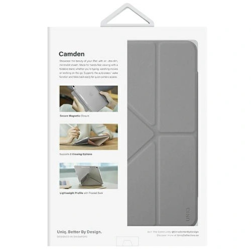 Kup Etui UNIQ Camden Apple iPad 10.9 2022 (a 10-a generație) gri/grey fossil Antimicrobial - UNIQ858 - {ean13} - Sklep Home Screen