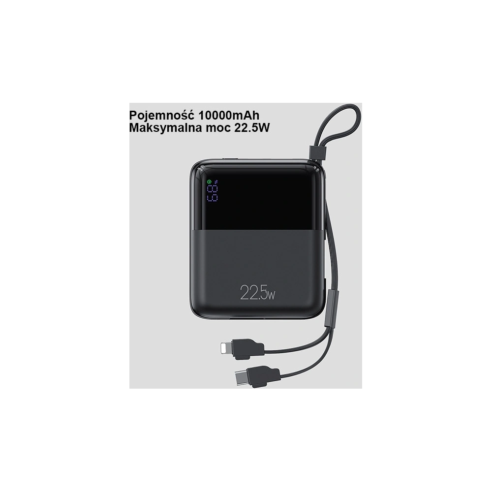 Powerbank USAMS PB69 10000mAh 22.5W QC3.0+PD Fast Charge Digital Display czarny/black (US-CD186)