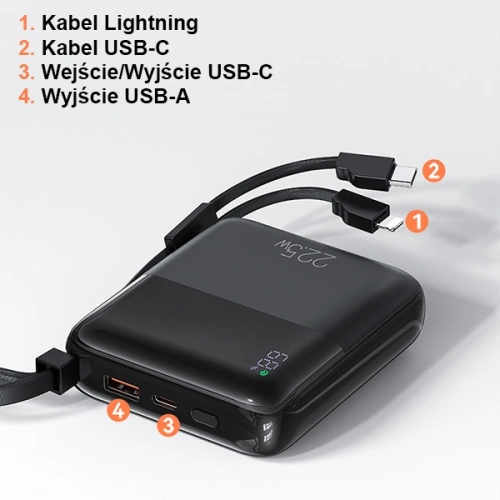 Kup Powerbank USAMS PB69 10000mAh 22.5W QC3.0+PD Fast Charge Digital Display schwarz/schwarz (US-CD186) - USA915 - {ean13} - Sklep Home Screen