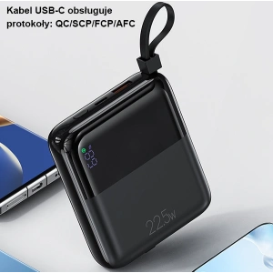 Powerbank USAMS PB69 10000mAh 22.5W QC3.0+PD Fast Charge Digital Display czarny/black (US-CD186)