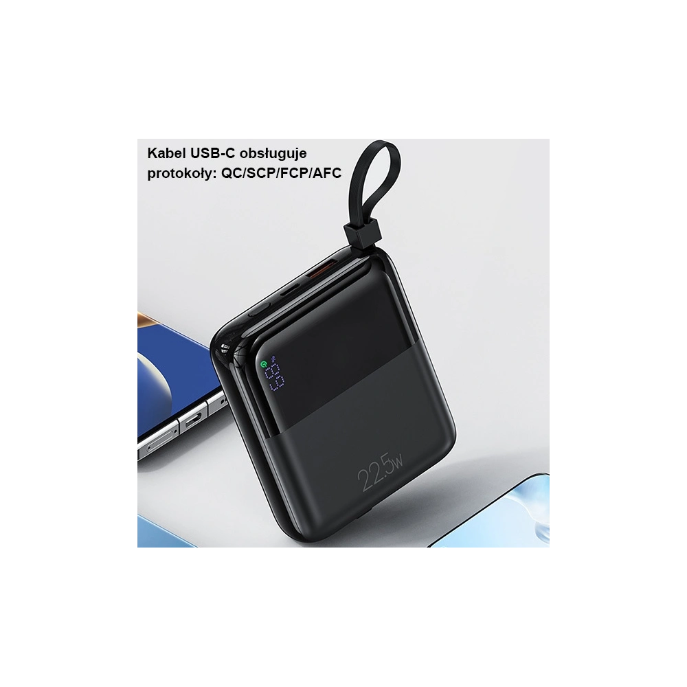 Powerbank USAMS PB69 10000mAh 22.5W QC3.0+PD Fast Charge Digital Display czarny/black (US-CD186)