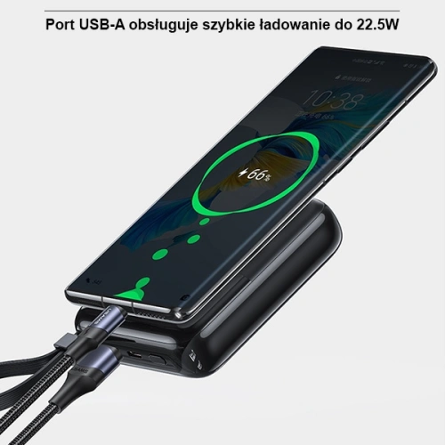 Kup Powerbank USAMS PB69 10000mAh 22.5W QC3.0+PD Fast Charge Digital Display schwarz/schwarz (US-CD186) - USA915 - {ean13} - Sklep Home Screen