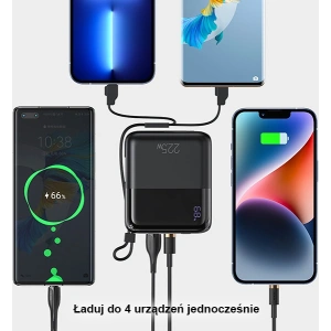 Powerbank USAMS PB69 10000mAh 22.5W QC3.0+PD Fast Charge Digital Display czarny/black (US-CD186)