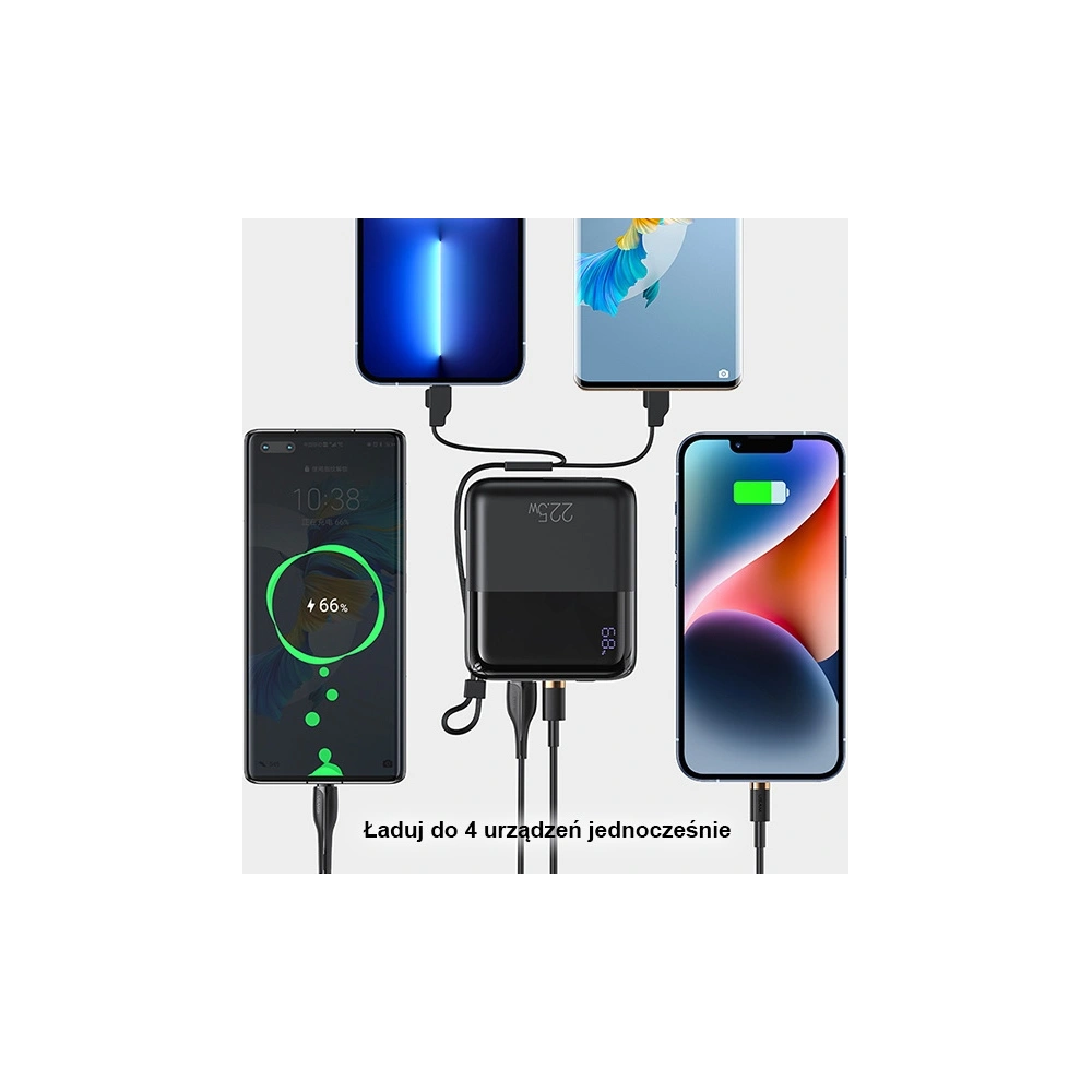 Powerbank USAMS PB69 10000mAh 22.5W QC3.0+PD Fast Charge Digital Display czarny/black (US-CD186)