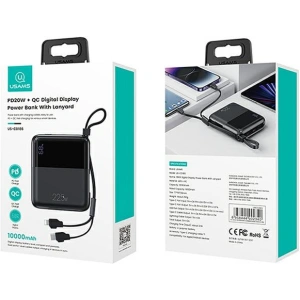 Powerbank USAMS PB69 10000mAh 22.5W QC3.0+PD Fast Charge Digital Display czarny/black (US-CD186)