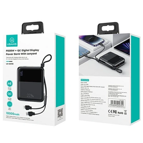 Kup Powerbank USAMS PB69 10000mAh 22.5W QC3.0+PD Fast Charge Digital Display schwarz/schwarz (US-CD186) - USA915 - {ean13} - Sklep Home Screen
