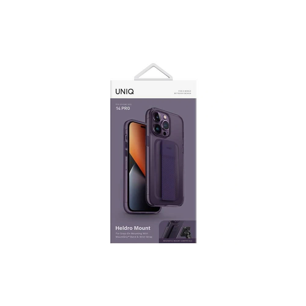 Etui UNIQ Heldro Mount Apple iPhone 14 Pro fioletowy/fig purple