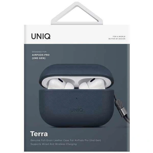Kup Etui UNIQ Terra Apple AirPods Pro 2 Genuine Leather niebieski/space blue - UNIQ869 - {ean13} - Sklep Home Screen