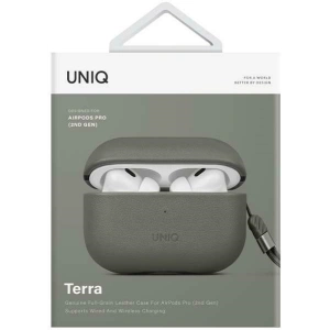 Kup Etui UNIQ Terra Apple AirPods Pro 2 Genuine Leather zielony/lichen green - UNIQ870 - {ean13} - Sklep Home Screen