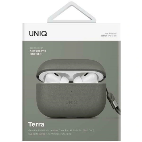 Kup Etui UNIQ Terra Apple AirPods Pro 2 Genuine Leather zielony/lichen green - UNIQ870 - {ean13} - Sklep Home Screen