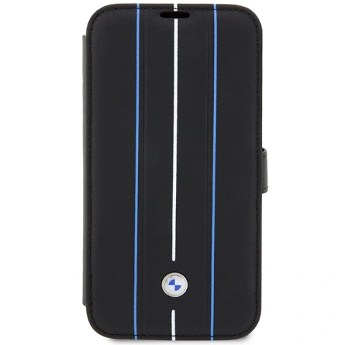 Kup BMW Apple Tasche BMBKP14L22RVSK iPhone 14 Pro schwarz/schwarz Buchhülle Leder Stempel Blaue Linien - BMW348 - {ean13} - Sklep Home Screen