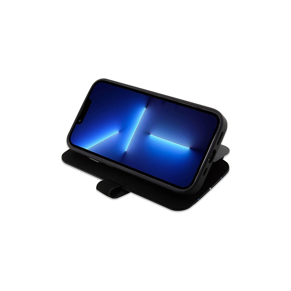 Etui BMW BMBKP14L22RVSK Apple iPhone 14 Pro czarny/black bookcase Leather Stamp Blue Lines