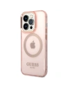 Buy Guess GUHMP14XHTCMP Apple iPhone 14 Pro Max pink hard case Gold Outline Translucent MagSafe - GUE2429 - {ean13} - Home Screen Store Europe