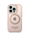 Kup Etui Guess GUHMP14XHTCMP Apple iPhone 14 Pro Max růžový/pink tvrdý kryt zlatý okraj průhledný MagSafe - GUE2429 - {ean13} - Sklep Home Screen