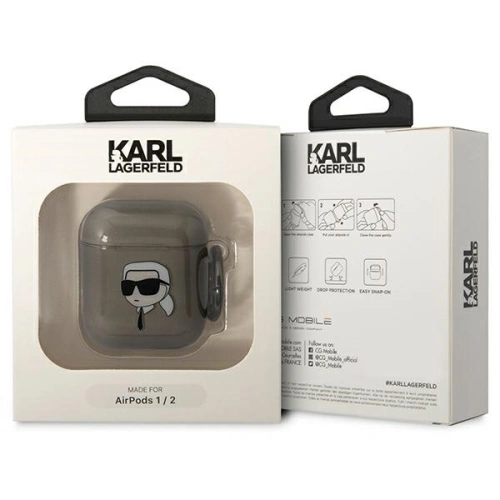 Kup Etui Karl Lagerfeld KLA2HNIKTCK Apple AirPods 2/1 czarny/black Karl`s Head - KLD1500 - {ean13} - Sklep Home Screen