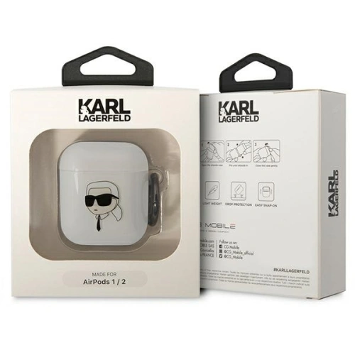 Kup Etui Karl Lagerfeld KLA2HNIKTCT Apple AirPods 2/1 transparent Karl`s Head - KLD1501 - {ean13} - Sklep Home Screen