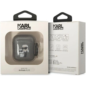 Karl Lagerfeld KLA2HNKCTGK Apple AirPods 2/1 black Gliter Karl&Choupette