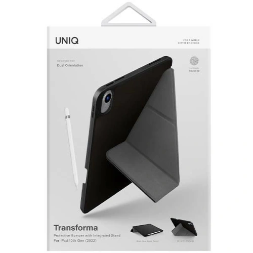 Kup Etui UNIQ Transforma Apple iPad 10.9 2022 (10. generáció) Antimikrobiális fekete/ebony black - UNIQ871 - {ean13} - Sklep Home Screen