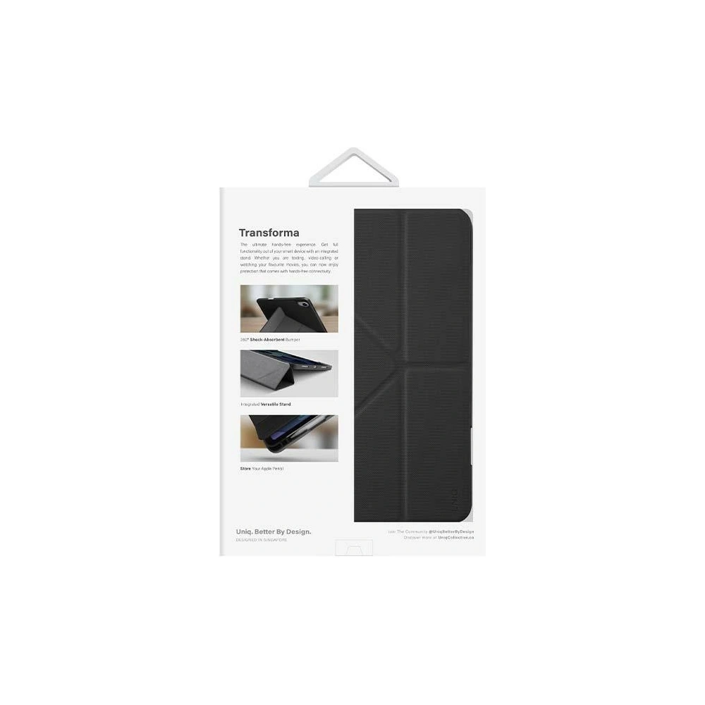 Etui UNIQ Transforma Apple iPad 10.9 2022 (10. generacji) Antimicrobial czarny/ebony black
