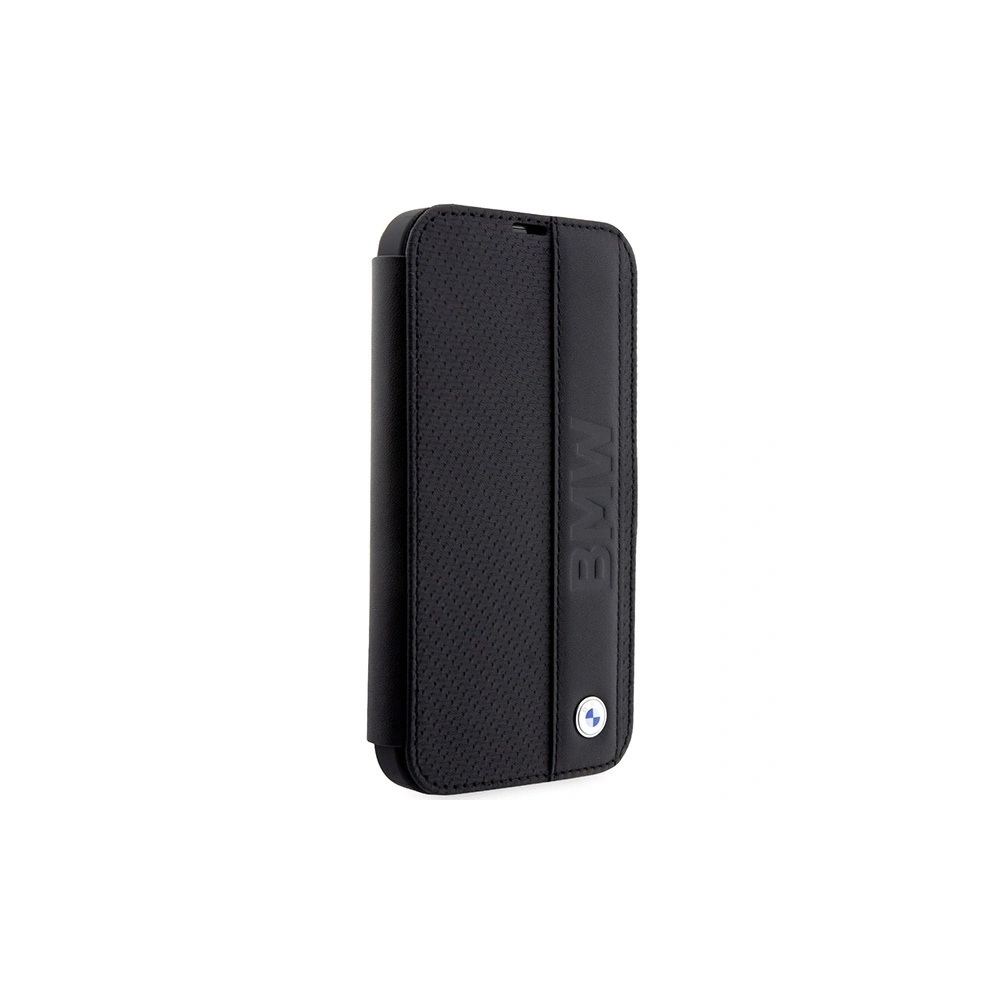 Etui BMW BMBKP14X22RDPK Apple iPhone 14 Pro Max czarny/black bookcase Leather Textured&Stripe