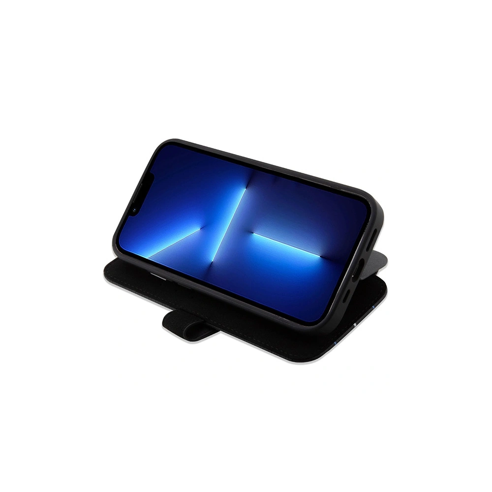 Etui BMW BMBKP14X22RVSK Apple iPhone 14 Pro Max czarny/black bookcase Leather Stamp Blue Lines