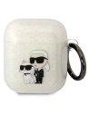 Etui Karl Lagerfeld KLA2HNKCTGT Apple AirPods 2/1 transparent Gliter Karl&Choupette
