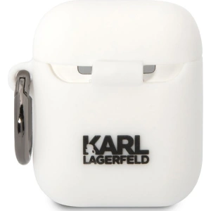 Kup Etui Karl Lagerfeld KLACA2SILKCW Apple AirPods 2/1 alb/white Silicon Karl & Choupette - KLD1506 - {ean13} - Sklep Home Screen
