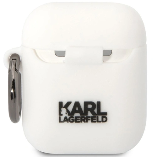 Kup Etui Karl Lagerfeld KLACA2SILKCW Apple AirPods 2/1 alb/white Silicon Karl & Choupette - KLD1506 - {ean13} - Sklep Home Screen