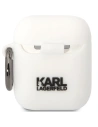 Kup Etui Karl Lagerfeld KLACA2SILKCW Apple AirPods 2/1 alb/white Silicon Karl & Choupette - KLD1506 - {ean13} - Sklep Home Screen