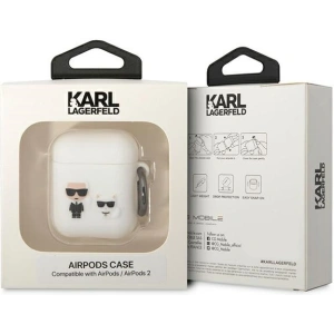 Kup Etui Karl Lagerfeld KLACA2SILKCW Apple AirPods 2/1 alb/white Silicon Karl & Choupette - KLD1506 - {ean13} - Sklep Home Screen
