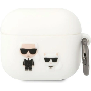 Kup Etui Karl Lagerfeld KLACA3SILKCW Apple AirPods 3 alb/white Silicon Karl & Choupette - KLD1507 - {ean13} - Sklep Home Screen