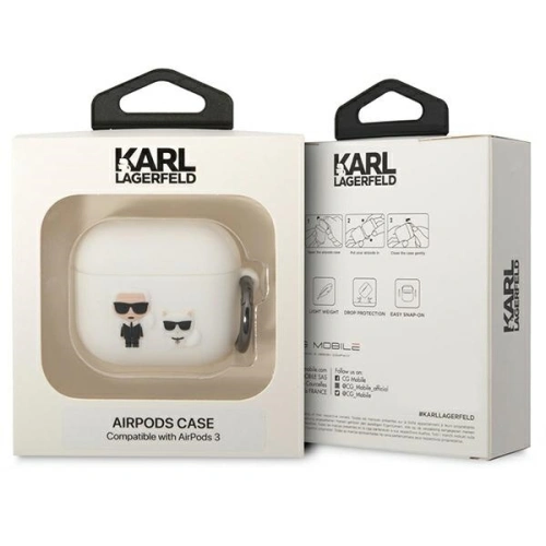 Kup Etui Karl Lagerfeld KLACA3SILKCW Apple AirPods 3 bílý/white silikon Karl & Choupette - KLD1507 - {ean13} - Sklep Home Screen