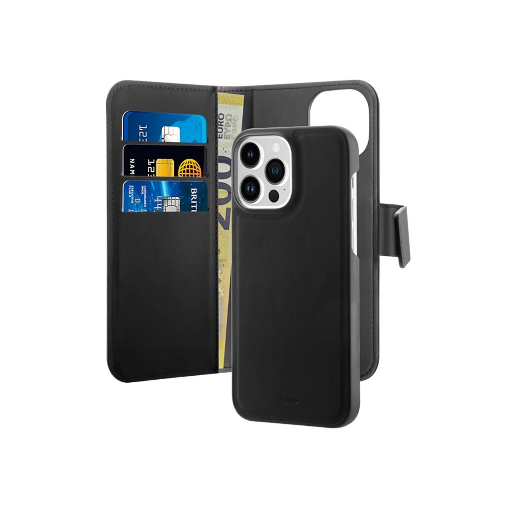 Etui PURO Wallet Detachable 2in1 MagSafe Apple iPhone 14 Pro (czarny)