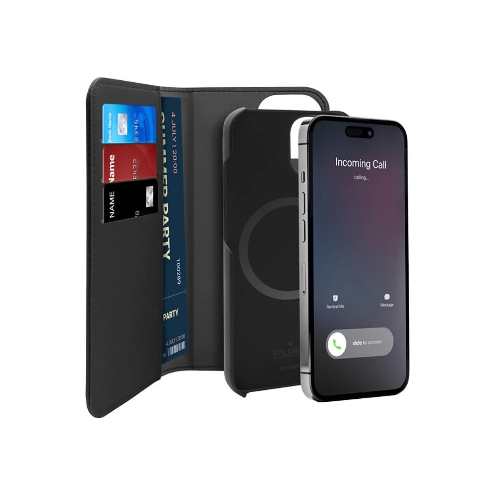 Etui PURO Wallet Detachable 2in1 MagSafe Apple iPhone 14/13 (czarny)