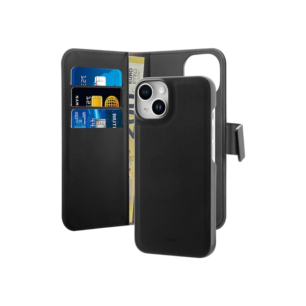 Etui PURO Wallet Detachable 2in1 MagSafe Apple iPhone 14/13 (czarny)