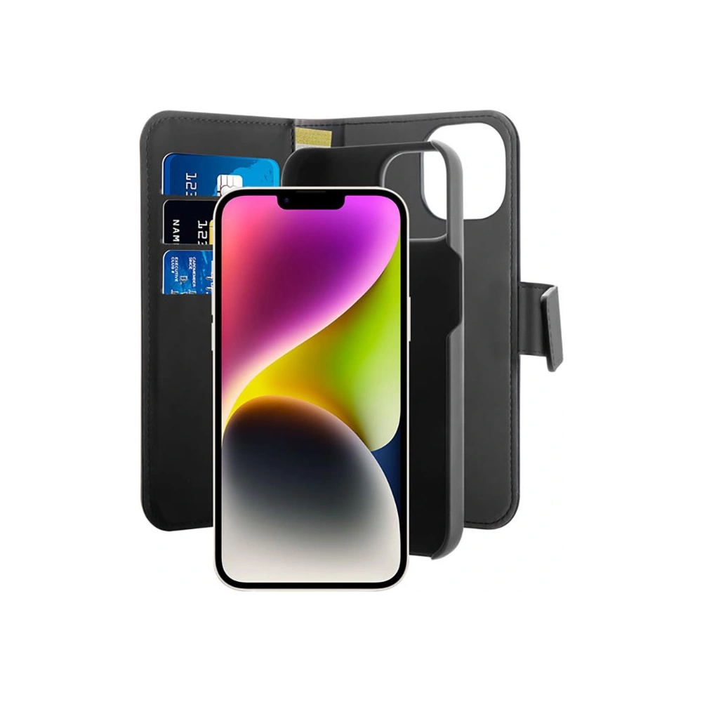 Etui PURO Wallet Detachable 2in1 MagSafe Apple iPhone 14/13 (czarny)