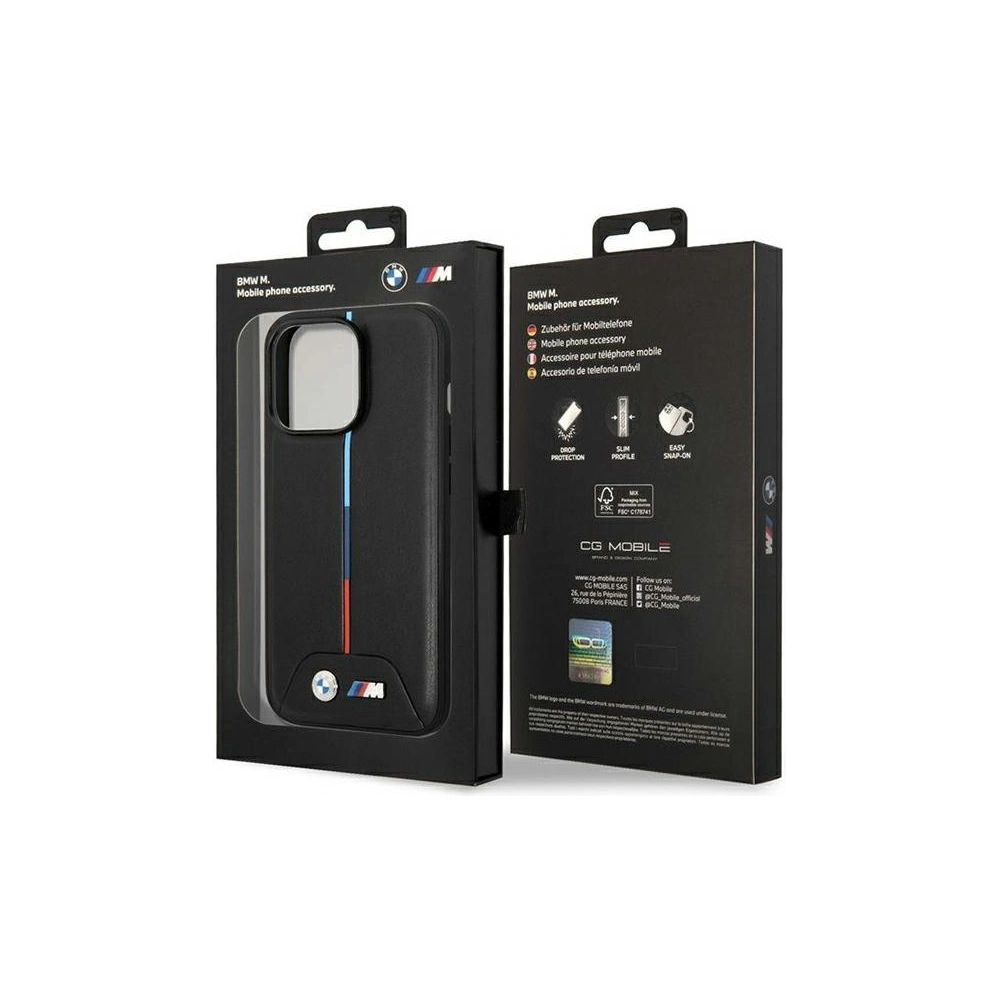 Etui BMW BMHCP14L22PVTK Apple iPhone 14 Pro czarny/black Quilted Tricolor