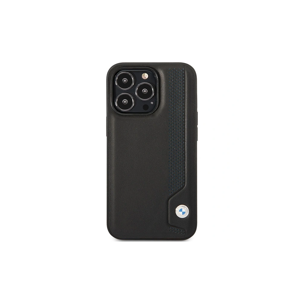 Etui BMW BMHCP14L22RBDK Apple iPhone 14 Pro czarny/black hardcase Leather Blue Dots