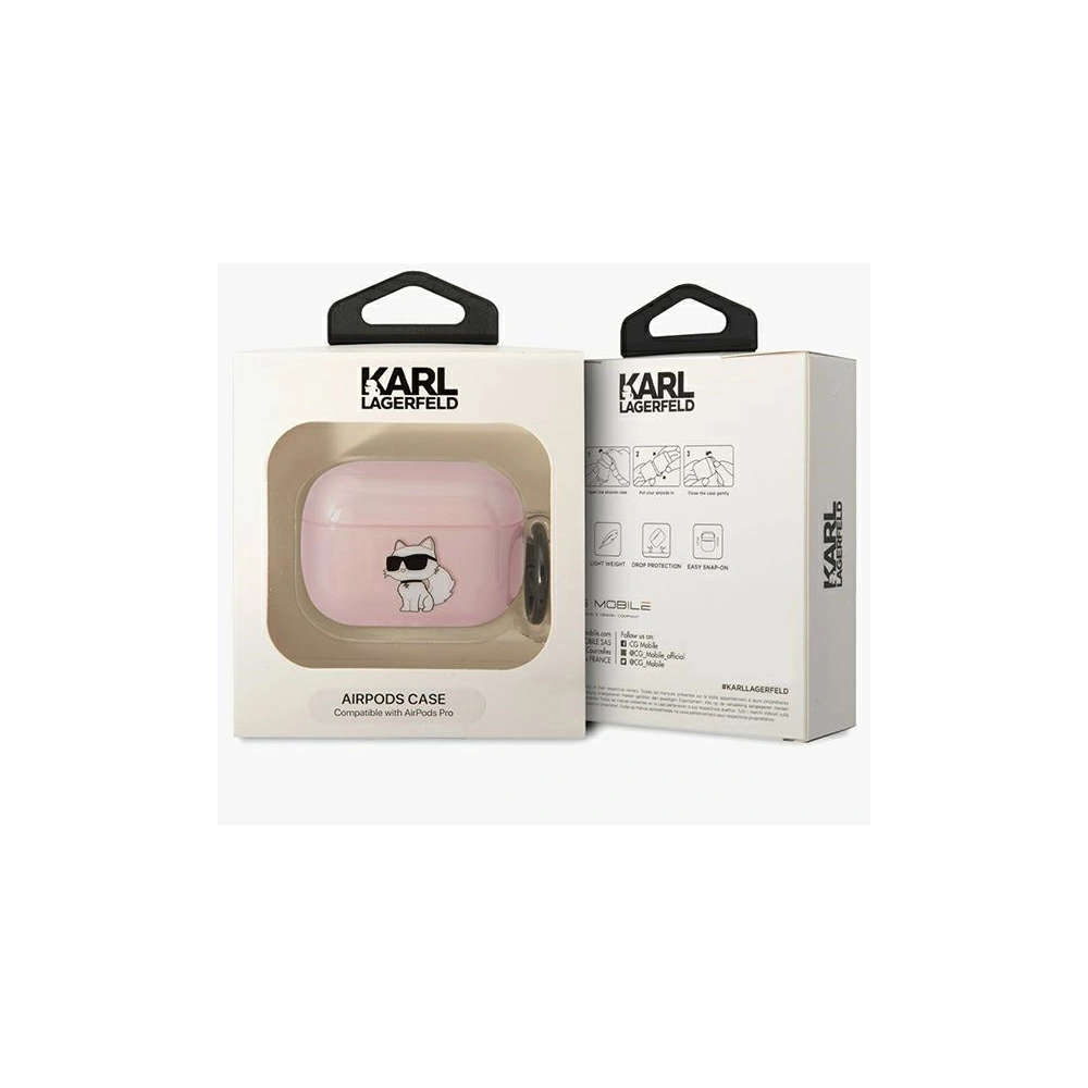 Etui Karl Lagerfeld KLAPHNCHTCP Apple AirPods Pro różowy/pink Ikonik Choupette