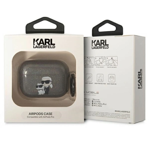 Kup Etui Karl Lagerfeld KLAPHNKCTGK Apple AirPods Pro czarny/black Gliter Karl&Choupette - KLD1512 - {ean13} - Sklep Home Screen