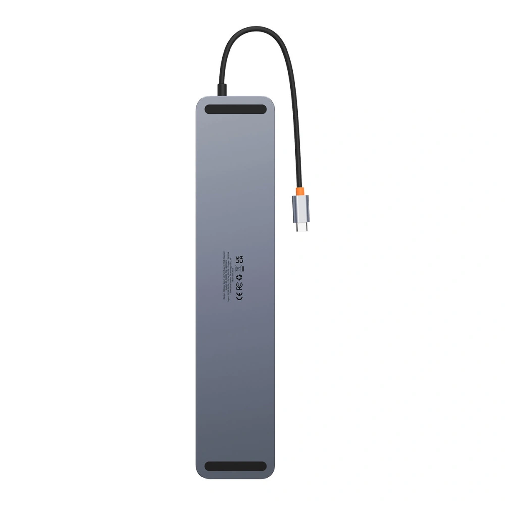 HUB Baseus EliteJoy Gen2 USB 12w1 z kablem USB-C 25cm USB-A/USB-C/DP/HDMI/SD/TF/RJ45/3,5mm jack/PD 100W szary
