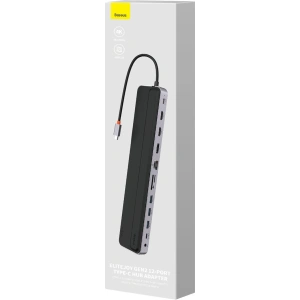 Kup HUB Baseus EliteJoy Gen2 USB 12w1 cu cablu USB-C de 25cm USB-A/USB-C/DP/HDMI/SD/TF/RJ45/3,5mm jack/PD 100W gri - BSU3978 - {ean13} - Sklep Home Screen