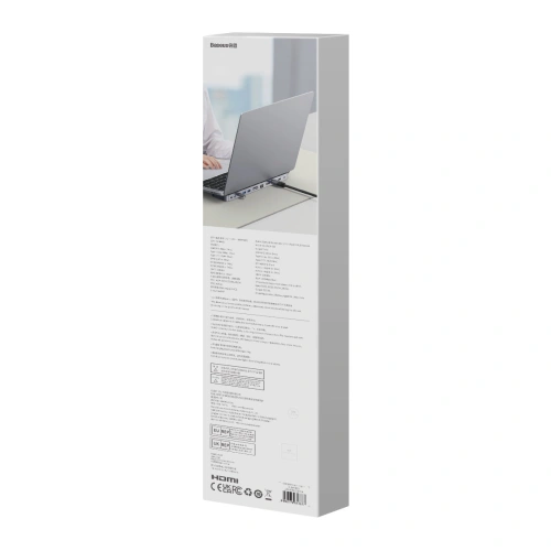 Kup HUB Baseus EliteJoy Gen2 USB 12w1 cu cablu USB-C de 25cm USB-A/USB-C/DP/HDMI/SD/TF/RJ45/3,5mm jack/PD 100W gri - BSU3978 - {ean13} - Sklep Home Screen