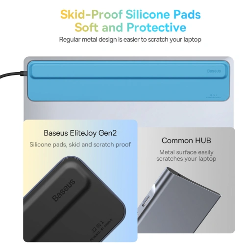 Kup HUB Baseus EliteJoy Gen2 USB 12w1 cu cablu USB-C de 25cm USB-A/USB-C/DP/HDMI/SD/TF/RJ45/3,5mm jack/PD 100W gri - BSU3978 - {ean13} - Sklep Home Screen