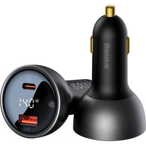 Kup Ładowarka samochodowa Baseus Digital Display USB-A/USB-C PD 3.1 140W + kabel USB-C 5A 240W 1m czarny - BSU3979 - {ean13} - Sklep Home Screen