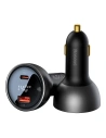 Ładowarka samochodowa Baseus Digital Display USB-A/USB-C PD 3.1 140W + kabel USB-C 5A 240W 1m czarny