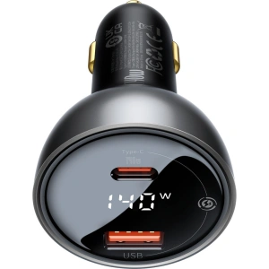 Kup Ładowarka samochodowa Baseus Digital Display USB-A/USB-C PD 3.1 140W + kabel USB-C 5A 240W 1m czarny - BSU3979 - {ean13} - Sklep Home Screen